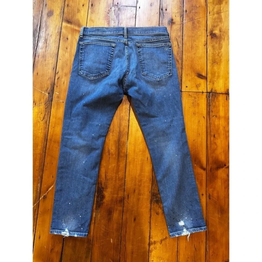 rag & bone Dre Slim Boyfriend Crop Jeans Paint Splatter Distressed Size 29